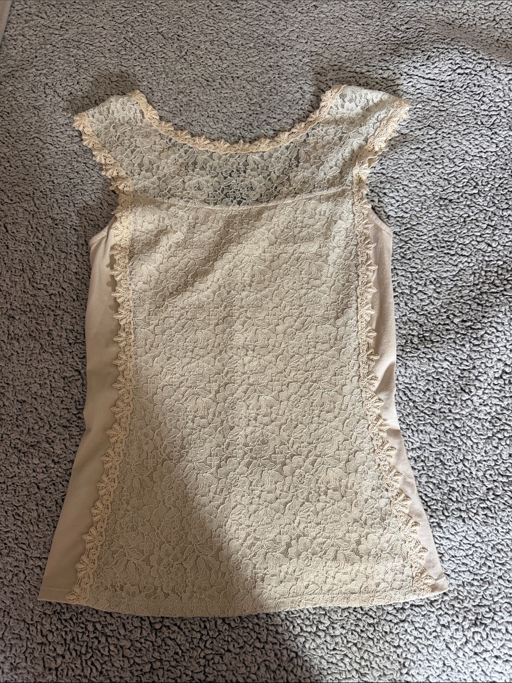 Express Lace Trim Sleeveless Camisole - Cream